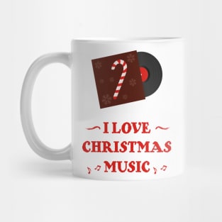 Funny I Love Christmas Music | Gift Ideas | Candy Cane Mug